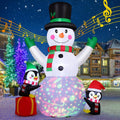 GOOSH 8.3 FT Christmas Inflatables Snowman Built-in Music Box & Rotating Colorful LED Lights, Christmas