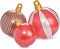 FUNBOY Retro Inflatable LED Light-Up Christmas Ornaments, Outdoor 3 Pack / Oversized Holiday Yard Décor,
