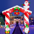 Danxilu 10FT Christmas Inflatable Gnomes and Santa Arch Outdoor Decoration / Cute Blow Up Yard Decor,