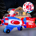 Pechfun 11FT Christmas Inflatables Outdoor Decorations / Santa Claus on Animated Helicopter, Blow Up Yard