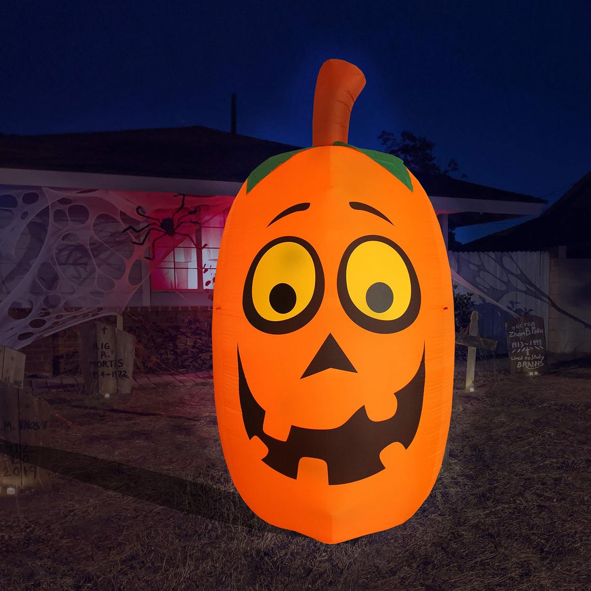 BZB Goods Jumbo Giant 10 FT Tall Halloween Inflatable Pumpkin / Silly Funny Cute, Lights Lighted LED, Outdoor