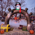 Shappy 9FT Halloween Inflatable Outdoor Decorations Pirate Ship Arch / Pirate Skull Archway Blow Up Yard with