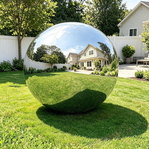 23.6 Inch Silver Inflatable Mirror Ball Large Reusable Disco Decor, No Pump / Shiny Reflective Hanging PVC